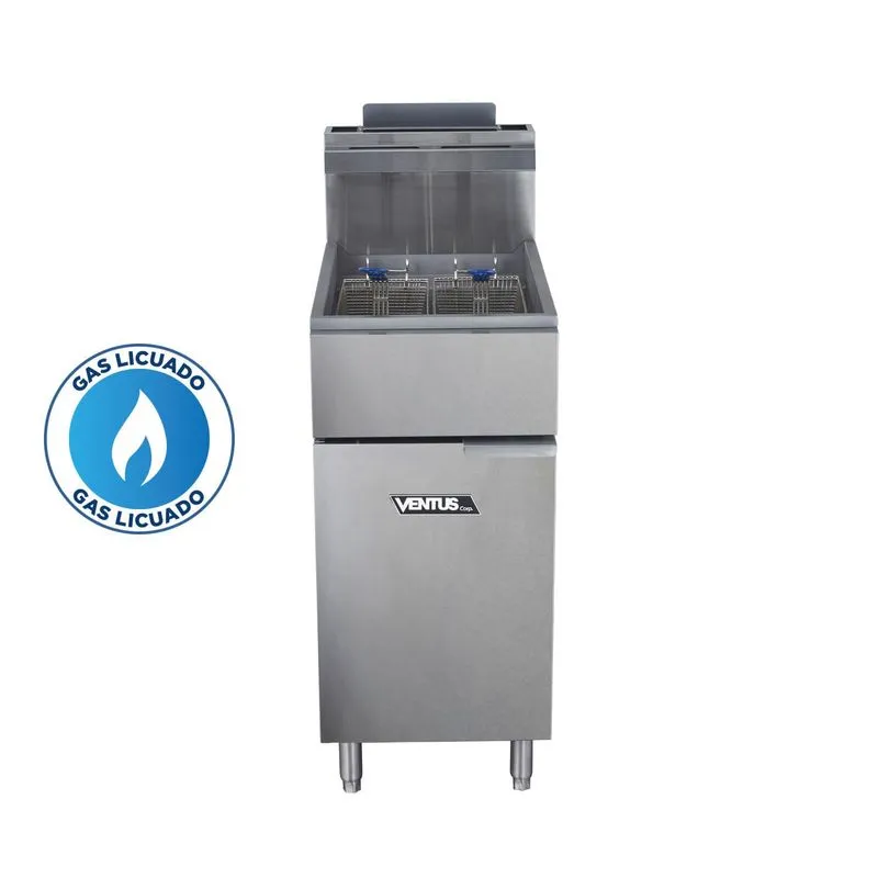 Freidora A Gas Ventus Alta Produccion 2 Canastos Gas Licuado Vfp-18Pro